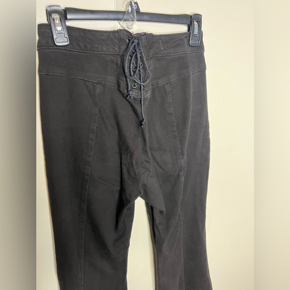 We The Free Lace Up Back Flare Leg Jeans Black size US27 - Picture 7 of 13